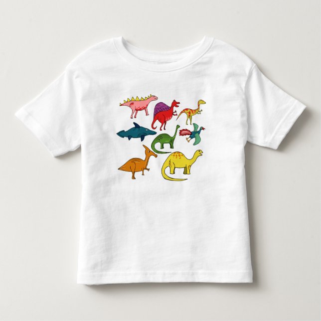 Camiseta Dinossauros coloridos (Frente)
