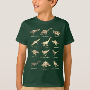 Camiseta Dinossauros com nomes