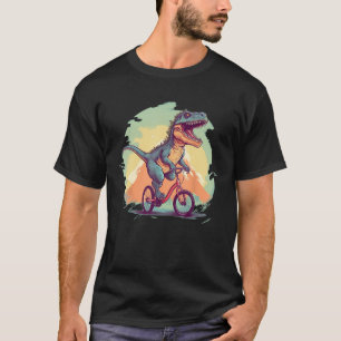 Camiseta Dinossauros com Pedal e Roda para Bicicleta