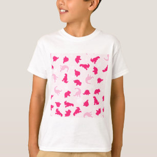 Camiseta dinossauros cor-de-rosa