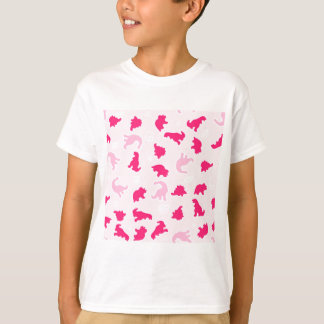 Camiseta dinossauros cor-de-rosa
