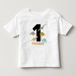 Camiseta Dinossauros Crianças Desenho à Mão Boho Aniversári