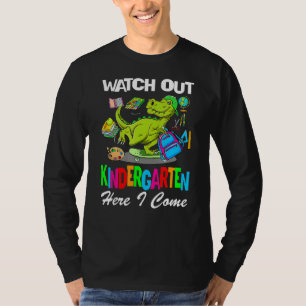 Camiseta Dinossauros Cuidado Com O Jardim De Infância Aqui