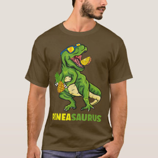 Camiseta Dinossauros De Abacaxi Tropicais Para Crianças De