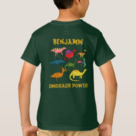 Camiseta Dinossauros de Cartoons Coloridos com Nome Persona