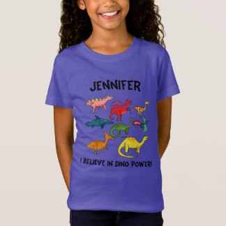 Camiseta Dinossauros de Cartoons Coloridos com Nome Persona