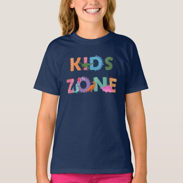 Camiseta Dinossauros de Zona de Crianças (Frente)