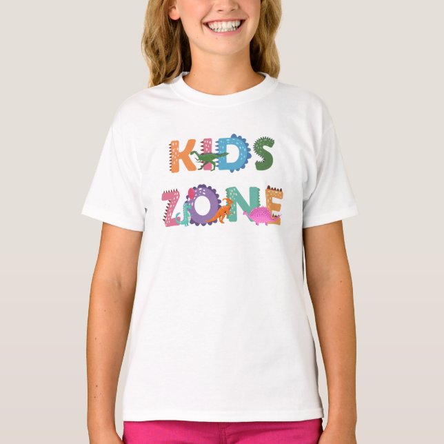 Camiseta Dinossauros de Zona de Crianças (Frente)