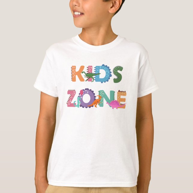 Camiseta Dinossauros de Zona de Crianças (Frente)