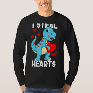 Camiseta Dinossauros dias de os namorados Eu Roubo Corações