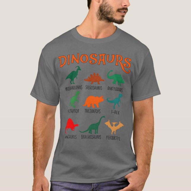 Camiseta Dinossauros Diversos Animal vintage (Frente)
