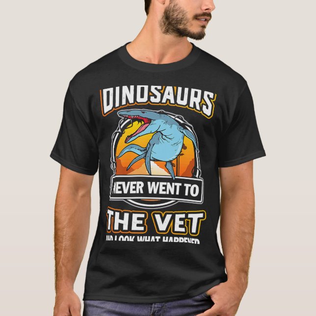 Camiseta Dinossauros Do Kronossauro Nunca Foram Ao Vet Vete (Frente)