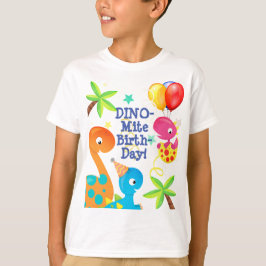 Camiseta Dinossauros e Balões de Aniversário Personalizados