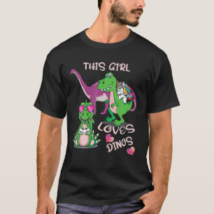 Camiseta Dinossauros Gamer Design Bonito Para Esta Rapariga