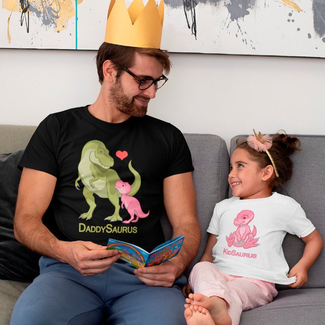 Camiseta Dinossauros Green T-Rex e Bebê Rosa (Criador carregado)