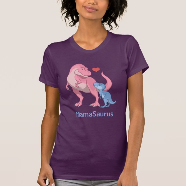Camiseta Dinossauros MamaSaurus T-Rex e Baby Boy (Frente)