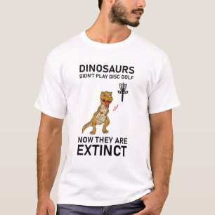 Camiseta dinossauros não jogavam golfe em disco agora