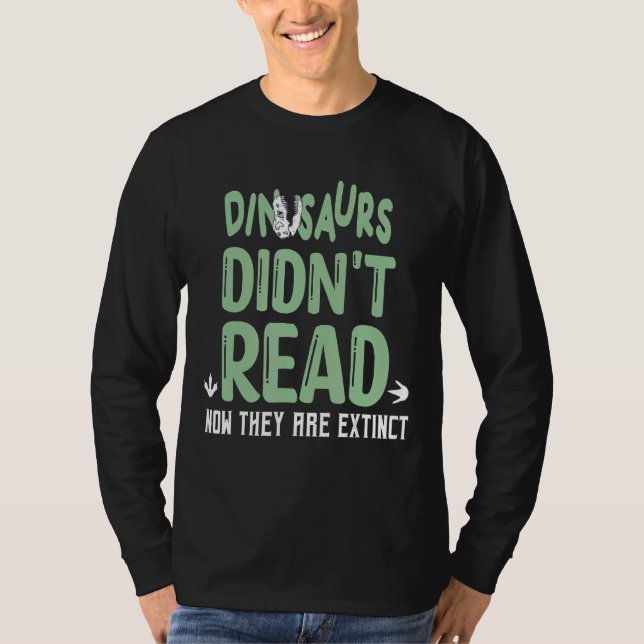 Camiseta Dinossauros não leram agora estão extintos (Frente)
