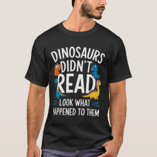 Camiseta Dinossauros Não Lia Professor Engraçado Crianças 
