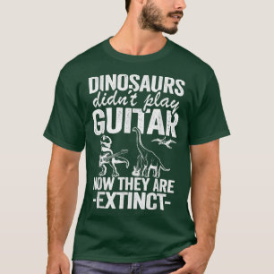 Camiseta Dinossauros Não Tocavam Violão Agora São Etinct Gu