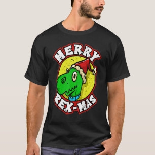 Camiseta Dinossauros Natal Garotos Feliz Rex Mas Xmas