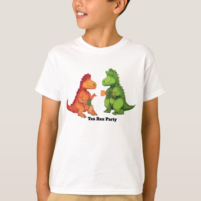 Camiseta Dinossauros T-Rex Tea Rex Partido Funny Wordplay (Frente)