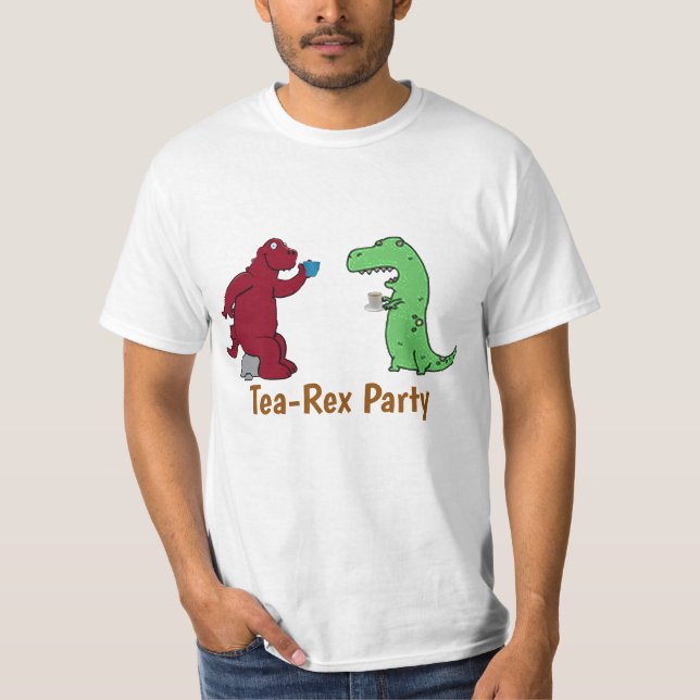 Camiseta "Dinossauros Tea Rex Tea Party", Design de camiset (Frente)