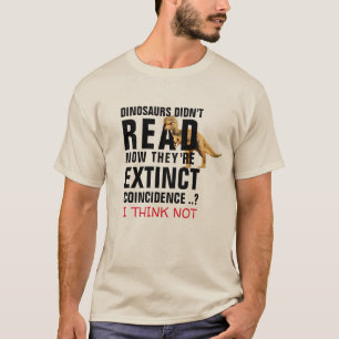 Camiseta dinossauros trex não leram Tyrannosaurus Rex engra