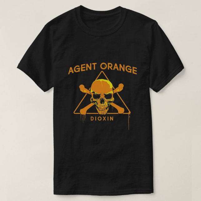 CAMISETA DIOXINA DA LARANJA DO AGENTE (Frente do Design)