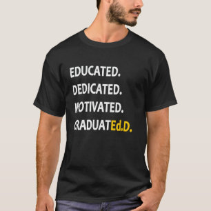Camiseta Diploma De Doutorado Graduado EdD Especializado