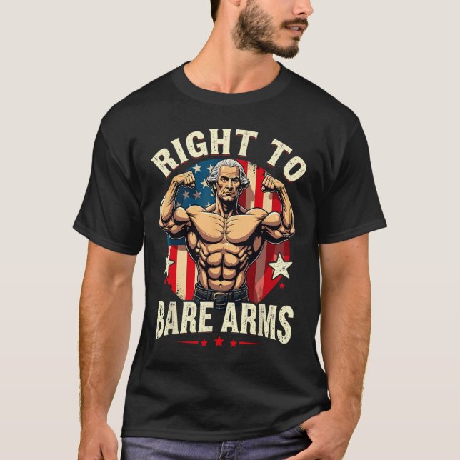 Camiseta Direito À Bare Arms George Washington Bodybuilder  (Frente)