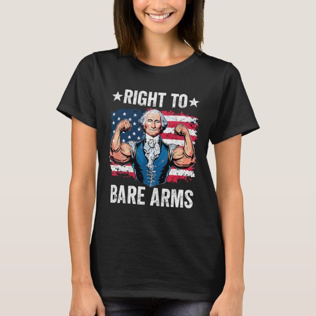 Camiseta Direito À Bare Arms George Washington Bodybuilder  (Frente)