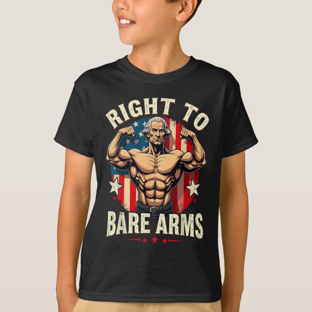 Camiseta Direito À Bare Arms George Washington Bodybuilder  (Frente)