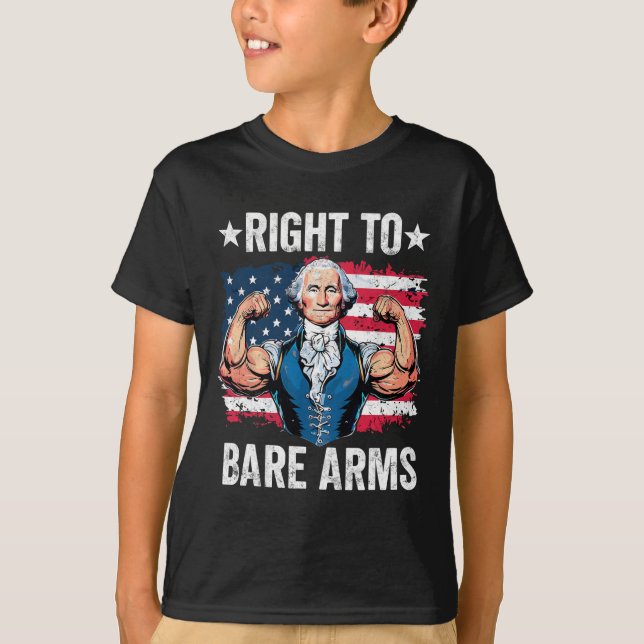 Camiseta Direito À Bare Arms George Washington Bodybuilder  (Frente)