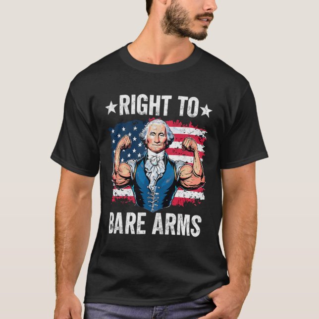 Camiseta Direito À Bare Arms George Washington Bodybuilder  (Frente)
