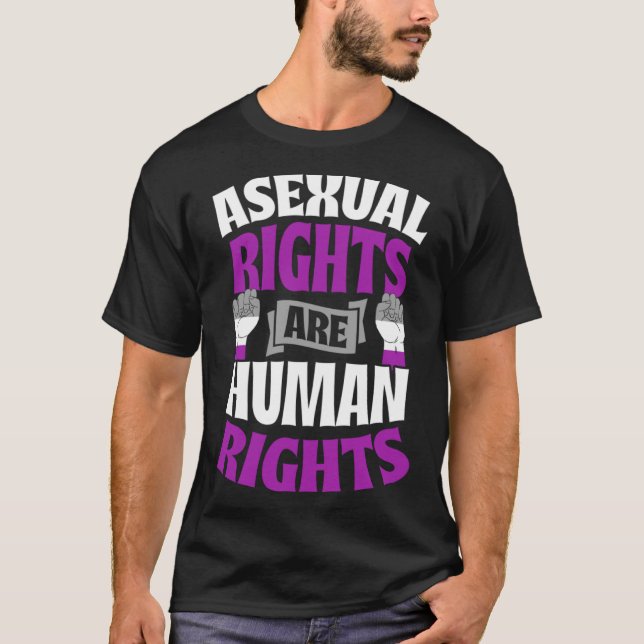 Camiseta Direitos Asexuais São Protesto de Direitos Humanos (Frente)