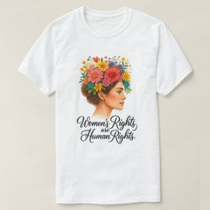 Camiseta Direitos das mulheres são um empoderamento floral 