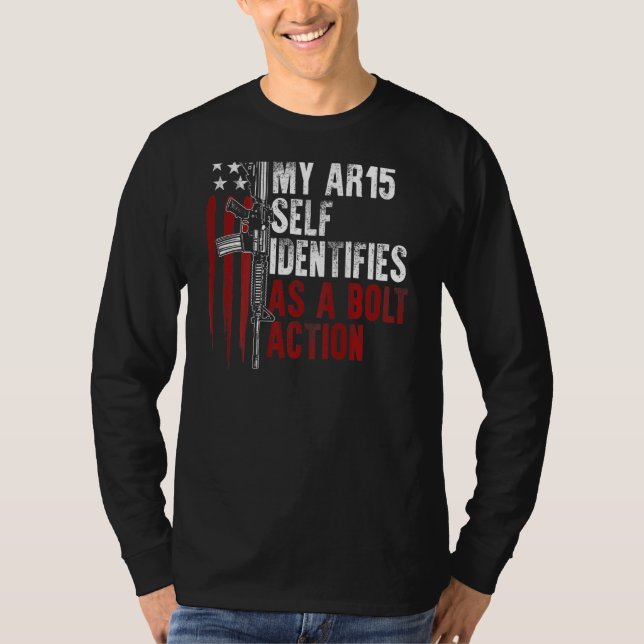 Camiseta Direitos de Arma O Meu Ar15 Identifica-Se Como Uma (Frente)