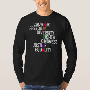 Camiseta Direitos de Diversidade de Liberdade de Coragem Lg