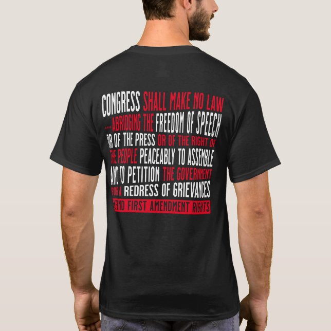 Camiseta Direitos de Primeira Emenda da Liberdade de Expres (Verso)