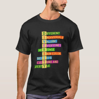 Camiseta Direitos Diversidade bondade Inclusão da Igualdade