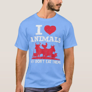 Camiseta Direitos Dos Animais Eu Amo Animais Então Eu Não O