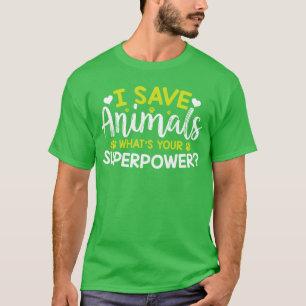 Camiseta Direitos dos Animais Eu Salvamento Animais Qual é