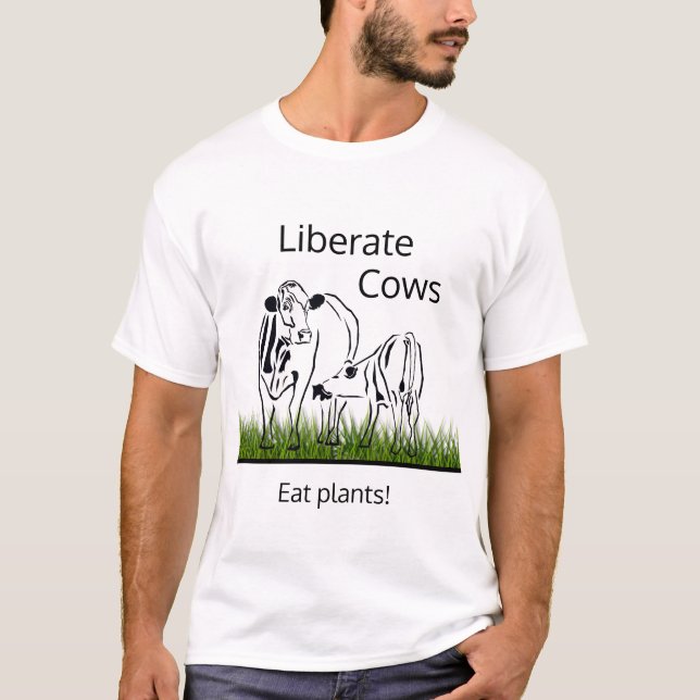 Camiseta Direitos dos animais (para vacas) (Frente)