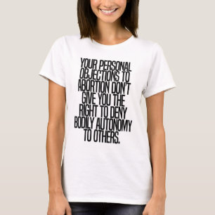Camiseta Direitos Feministas de Autonomia Corporal em Escol
