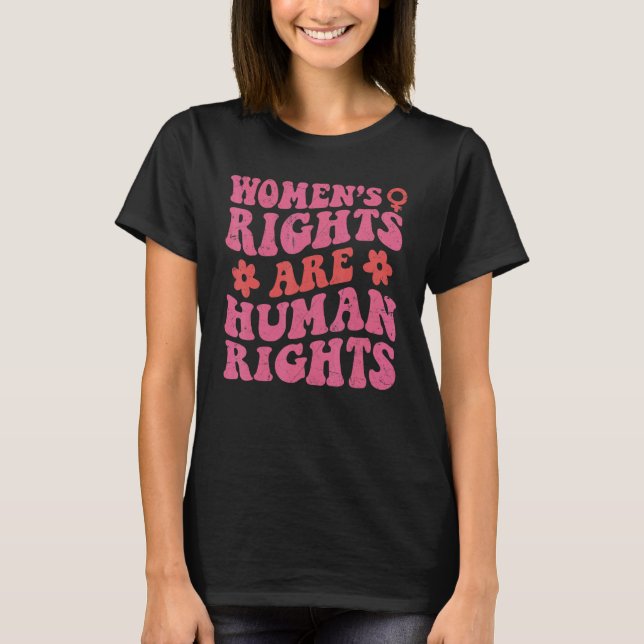Camiseta Direitos feministas são a favor dos direitos human (Frente)