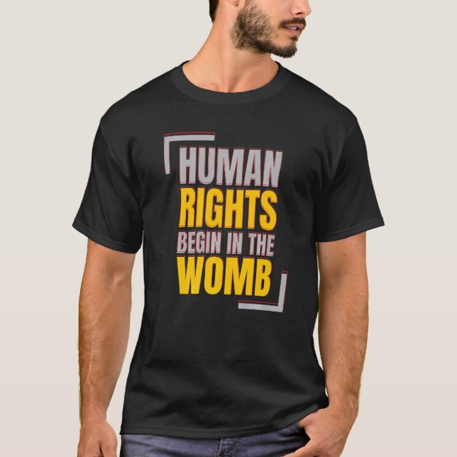 Camiseta Direitos Humanos Começa Na Mulher Anti-aborto (Frente)