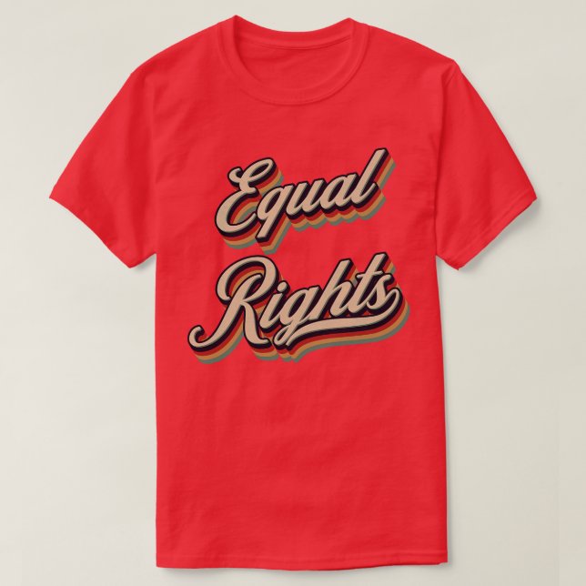 Camiseta Direitos iguais de vinheta retrô (Frente do Design)