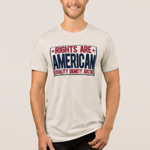 Camiseta Direitos São Igualdade Dignidade Justiça Americano