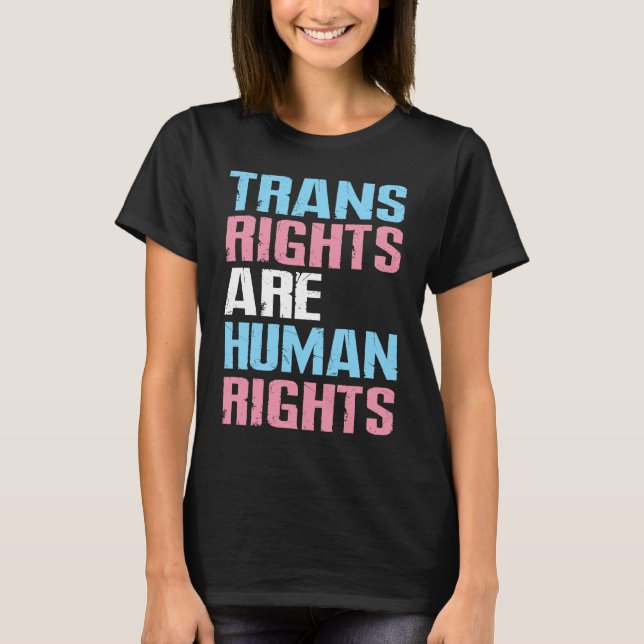 Camiseta Direitos Trans são Direitos Humanos Transgênero Or (Frente)